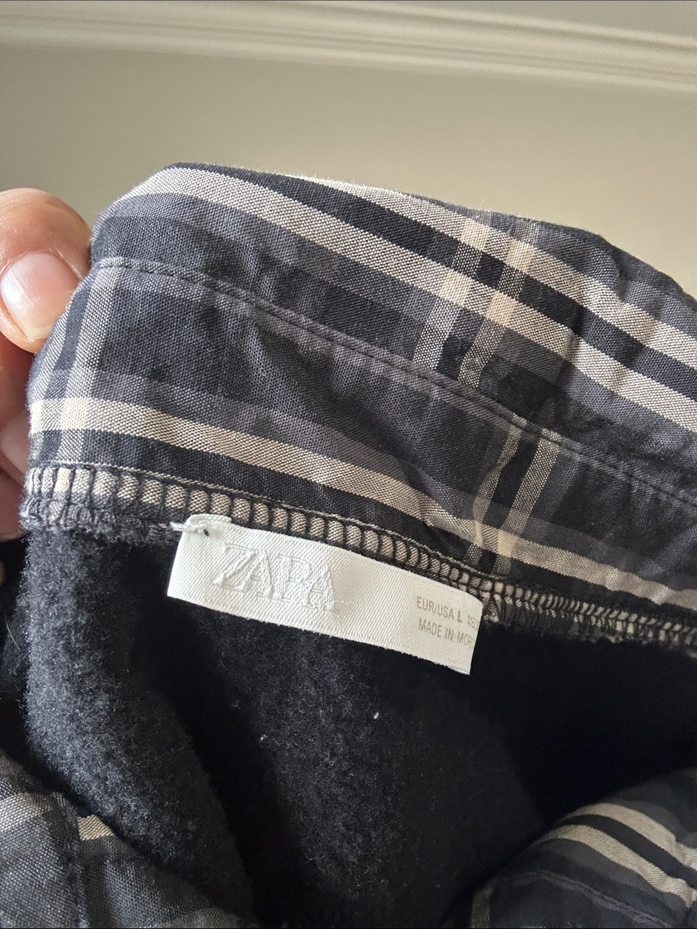Zara Black and White Plaid Lined Jacket
